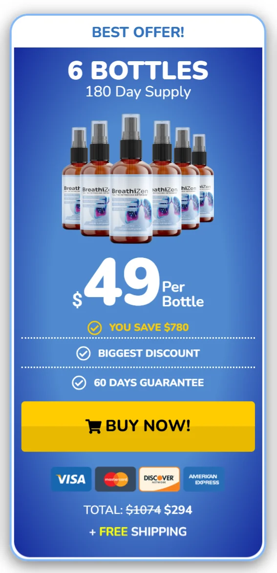 BreathiZen™ 6 bottles pricing